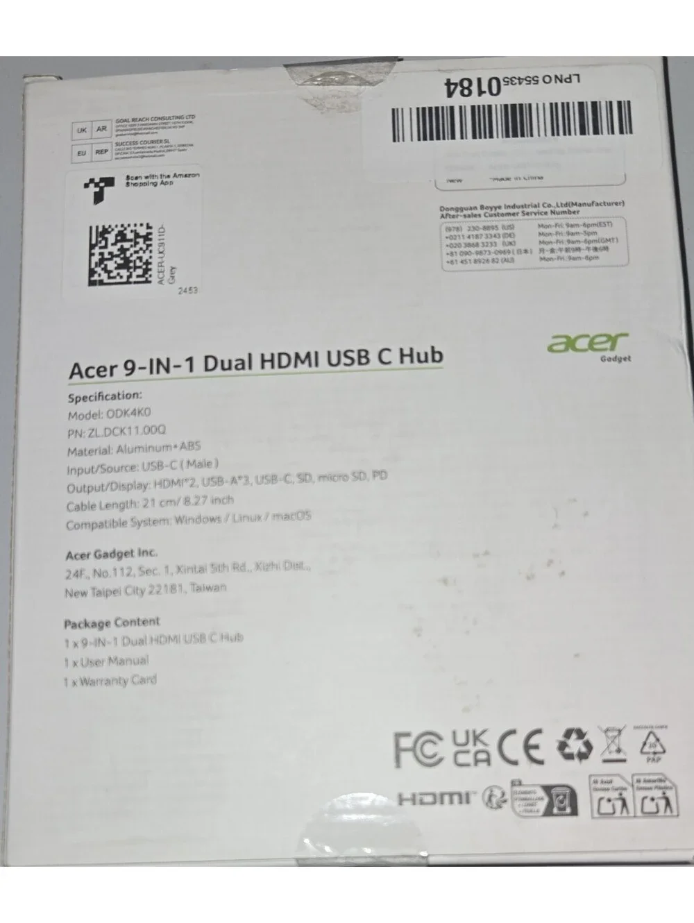 Acer 9 -IN- 1 Dual HDMI USB C Hub